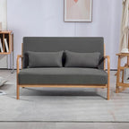Mid-century Upholstered Accent Sofa in solid wood for 2