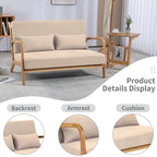 Mid-century Upholstered Accent Sofa in solid wood for 2