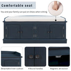 Entryway Storage Bench with 4 Doors and Adjustable Shelves