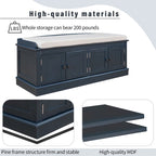 Entryway Storage Bench with 4 Doors and Adjustable Shelves
