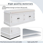Entryway Storage Bench with 4 Doors and Adjustable Shelves