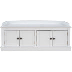 Entryway Storage Bench with 4 Doors and Adjustable Shelves