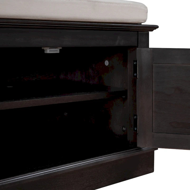 Entryway Storage Bench with 4 Doors and Adjustable Shelves