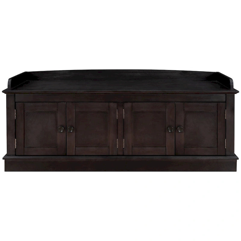 Entryway Storage Bench with 4 Doors and Adjustable Shelves