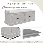 Entryway Storage Bench with 4 Doors and Adjustable Shelves