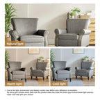 2 Set Nailheads Accent Chair Faux Leather Armchair