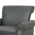 2 Set Nailheads Accent Chair Faux Leather Armchair