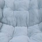 Oversized Folding Upholstered Saucer Chair with Ottoman