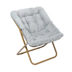 Oversized Folding Upholstered Saucer Chair with Ottoman
