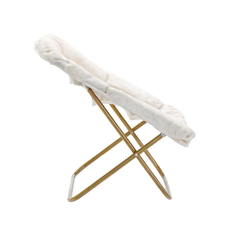 Oversized Folding Upholstered Saucer Chair with Ottoman