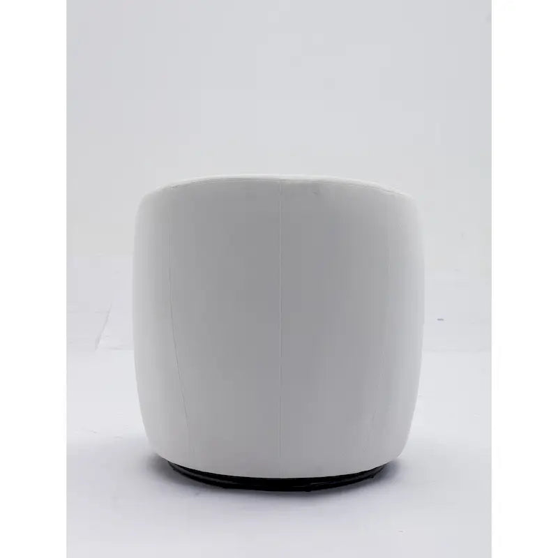 Velvet Fabric Swivel Barrel Chair with Black Powder Coating Metal Ring