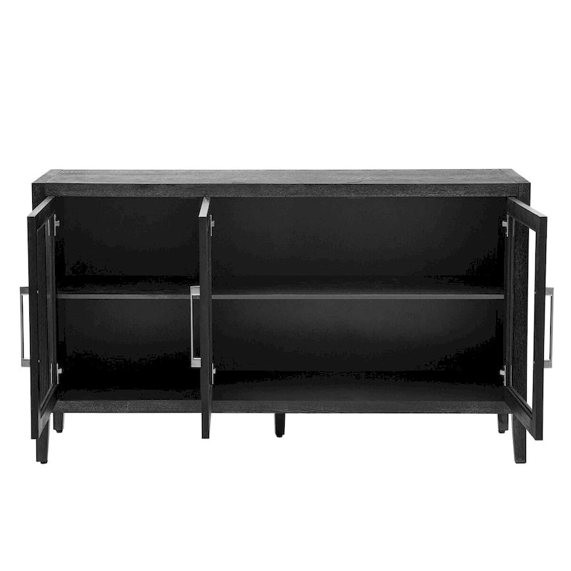 34 Tall MDF 3-door Accent Cabinet with Adjustable Shelf