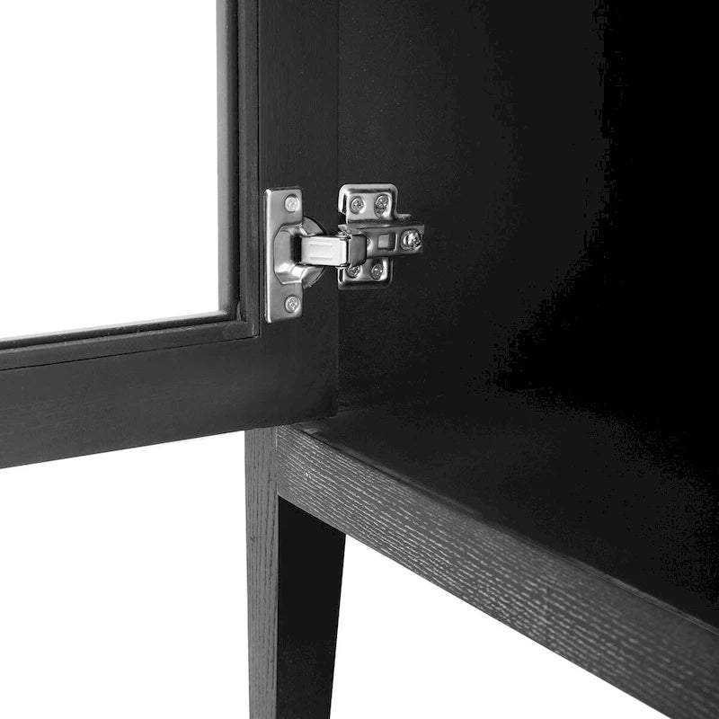 34 Tall MDF 3-door Accent Cabinet with Adjustable Shelf