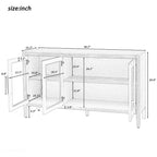 34 Tall MDF 3-door Accent Cabinet with Adjustable Shelf