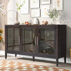34 Tall MDF 3-door Accent Cabinet with Adjustable Shelf