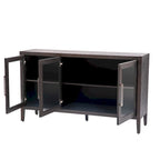 34 Tall MDF 3-door Accent Cabinet with Adjustable Shelf