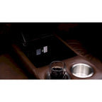 Hydeline Vienna Zero Gravity Power Recline and Headrest Top Grain Leather Loveseat with Console