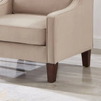 Armchair,Living Room Single Seat Sofa Chair with Wooden Legs,Upholstered Velvet Accent Chair