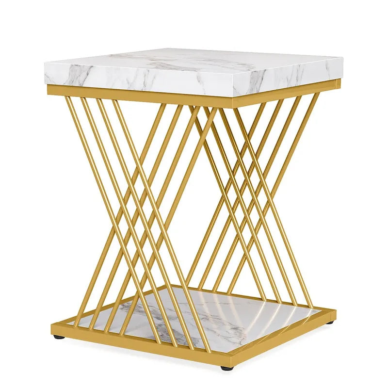 Square End Side Table for Living Room Set of 2