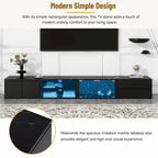 LED TV Stand for TVs Up to 105,Media Console with Tempered Glass Doors, Entertainment Center with 2 Drawers & Cabinets