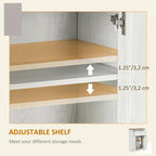 Farmhouse Barn Door Accent Cabinet, Kitchen Sideboard Storage Cabinet with Double Doors, Drawer,White