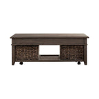 Pepper-Colored 3-Piece Lift-Top Coffee Table Set