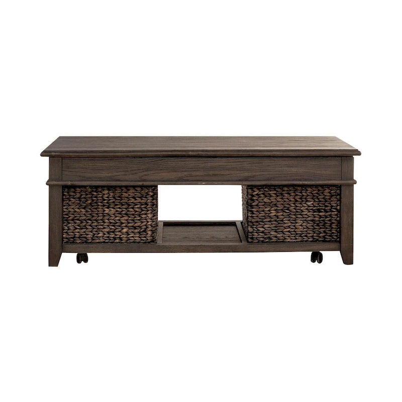 Pepper-Colored 3-Piece Lift-Top Coffee Table Set