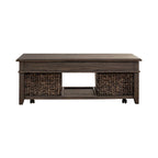 Pepper-Colored 3-Piece Lift-Top Coffee Table Set