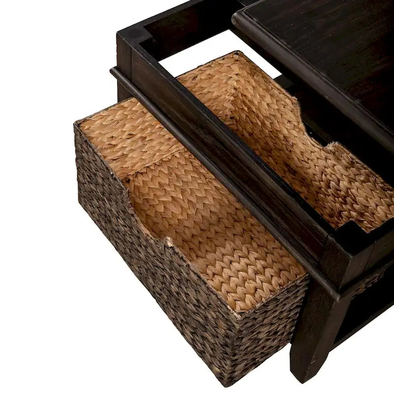 Pepper-Colored 3-Piece Lift-Top Coffee Table Set