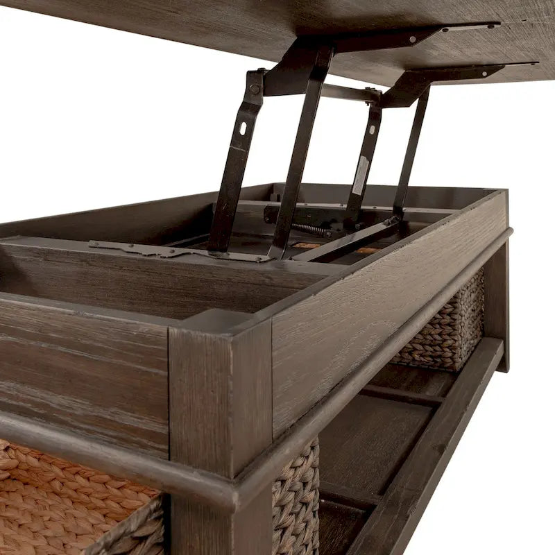 Pepper-Colored 3-Piece Lift-Top Coffee Table Set