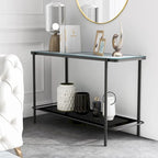 Modern-Style 3-Piece Coffee Table Set with White Glass Tabletops
