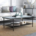 Modern-Style 3-Piece Coffee Table Set with White Glass Tabletops