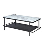 Modern-Style 3-Piece Coffee Table Set with White Glass Tabletops