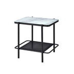 Modern-Style 3-Piece Coffee Table Set with White Glass Tabletops