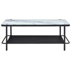 Modern-Style 3-Piece Coffee Table Set with White Glass Tabletops