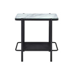 Modern-Style 3-Piece Coffee Table Set with White Glass Tabletops