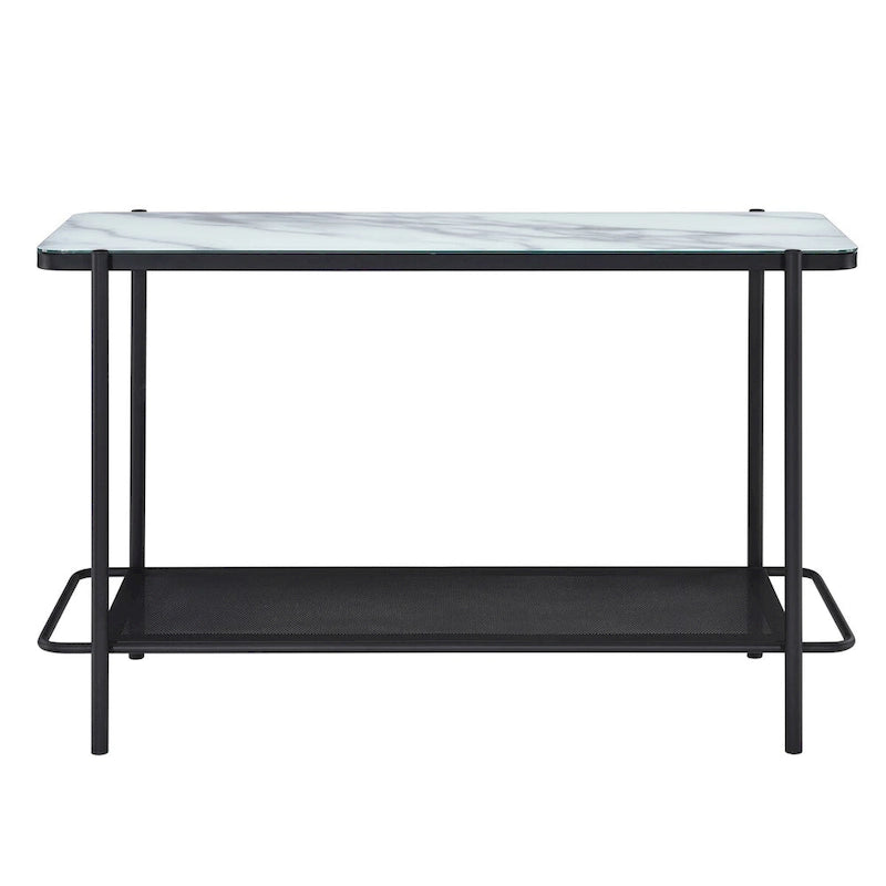 Modern-Style 3-Piece Coffee Table Set with White Glass Tabletops