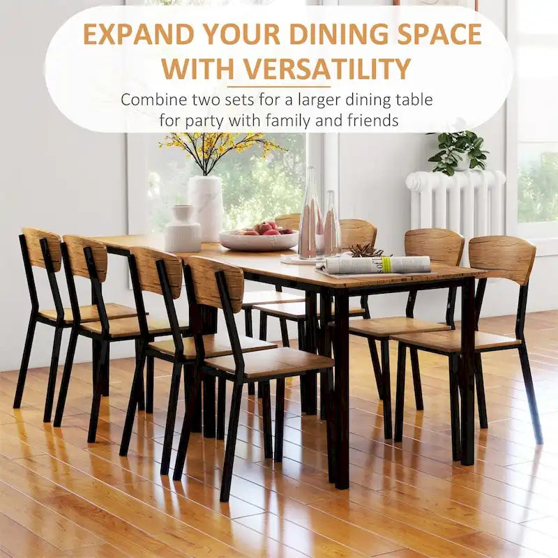 Dining Table Set with Rectangular Kitchen Table and Chairs(Set of 5)
