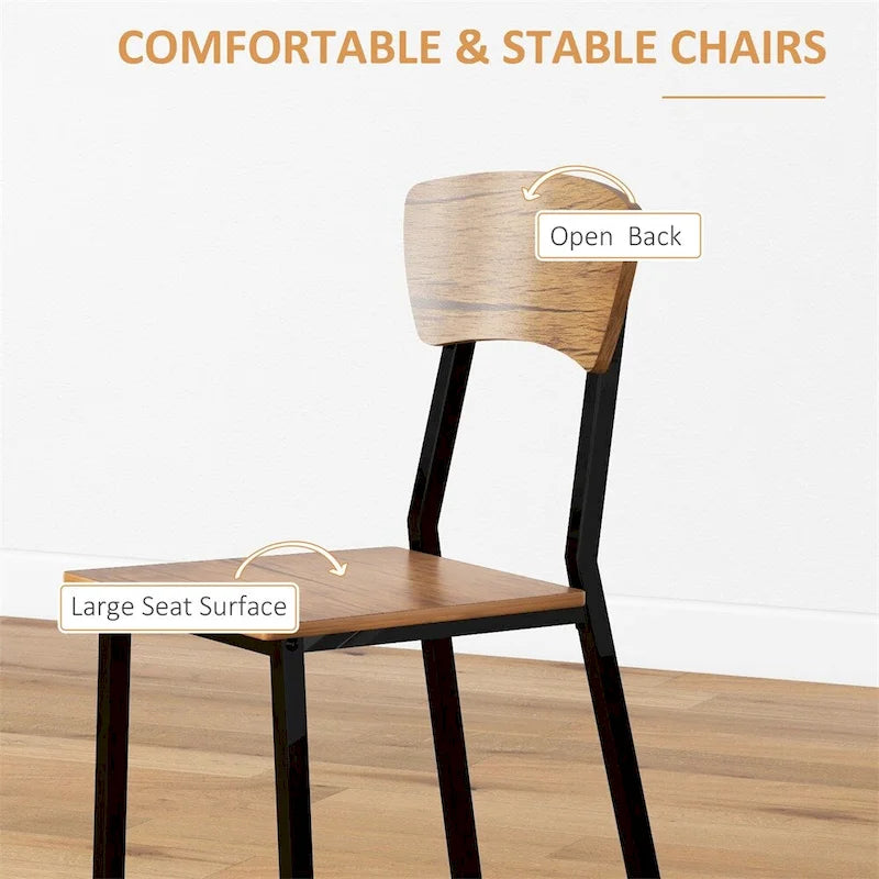 Dining Table Set with Rectangular Kitchen Table and Chairs(Set of 5)