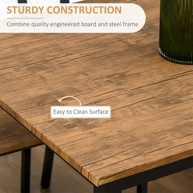 Dining Table Set with Rectangular Kitchen Table and Chairs(Set of 5)