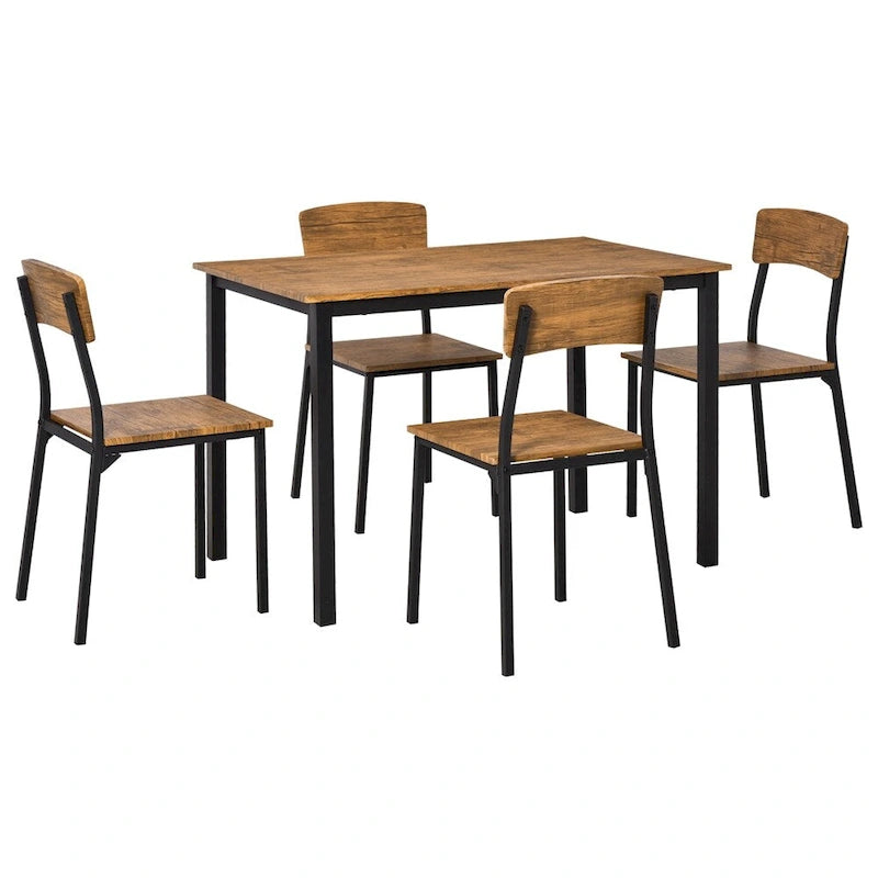 Dining Table Set with Rectangular Kitchen Table and Chairs(Set of 5)