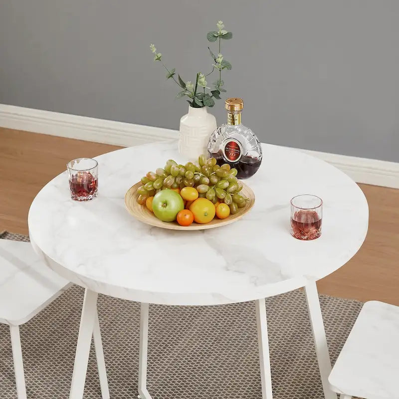 Javlergo 31.5 Round Dining Table Modern Leisure Table with Metal Leg