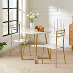 Javlergo 31.5 Round Dining Table Modern Leisure Table with Metal Leg