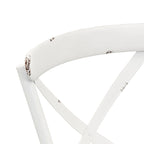 Vintage Series Distressed Metal X Back Side Chair - Antique White (Set of 2)