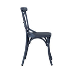 Vintage Series Distressed Metal X Back Side Chair - Antique White (Set of 2)