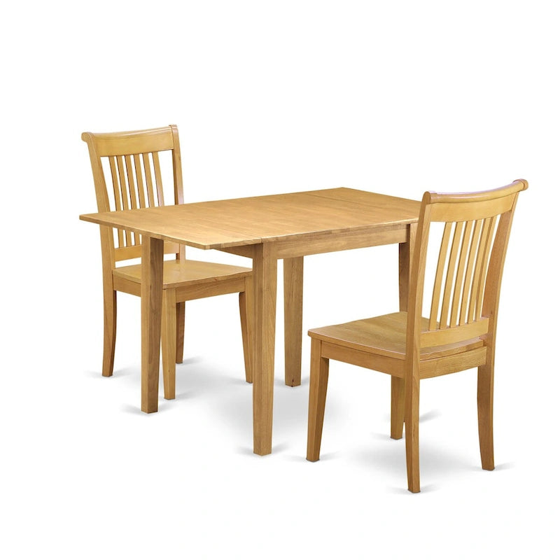 Dining Table and Chair Set — Rectangular Dining Table and Kitchen Chairs, Oak Finish (Optional)