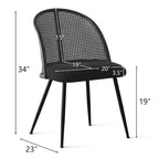 High Back Rattan Boucle Dining Chair