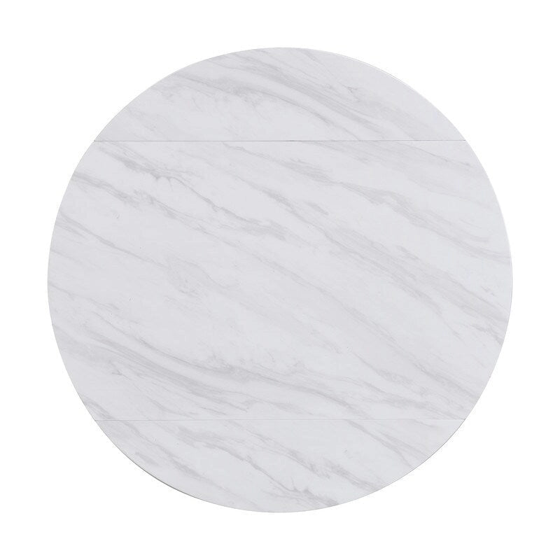 3 Piece Drop Leaf Dining Table Set, Modern Counter Height Round Dining Set with 2 Chairs, Wood Small Kitchen Table Set