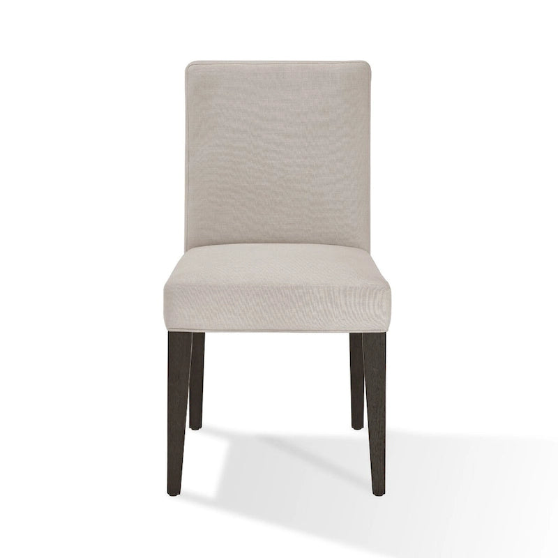 Mod 19 Inch Parson Style Dining Chair, Rubberwood, Set of 2, Light Gray