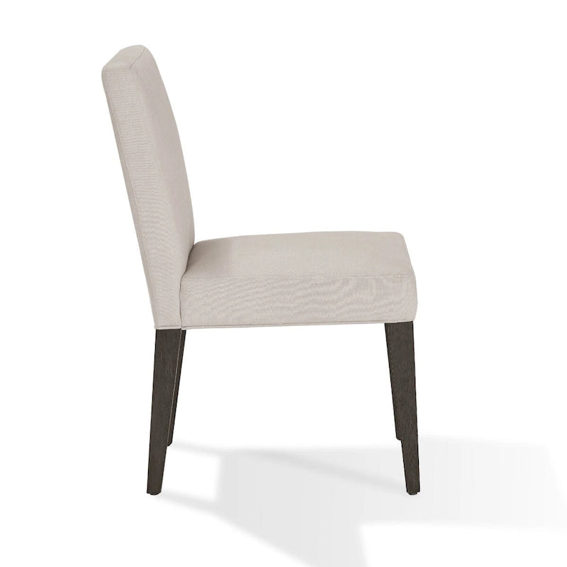 Mod 19 Inch Parson Style Dining Chair, Rubberwood, Set of 2, Light Gray